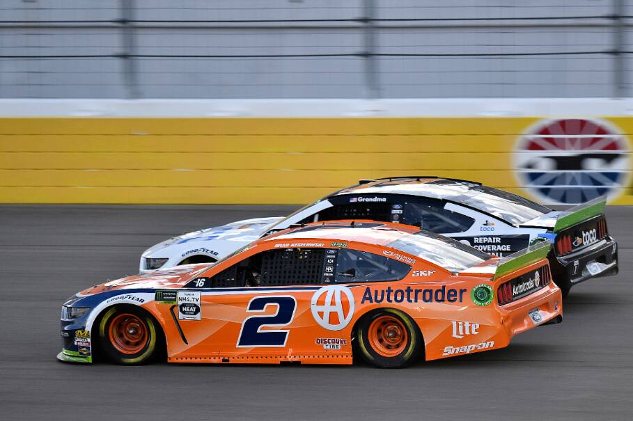 Penke’s Brad Keselowski was third and Ryan Blaney was fifth. Ryan Newman (Roush Fenway) was 10th. Penke’s Brad Keselowski was third and Ryan Blaney was fifth. Ryan Newman (Roush Fenway) was 10th.